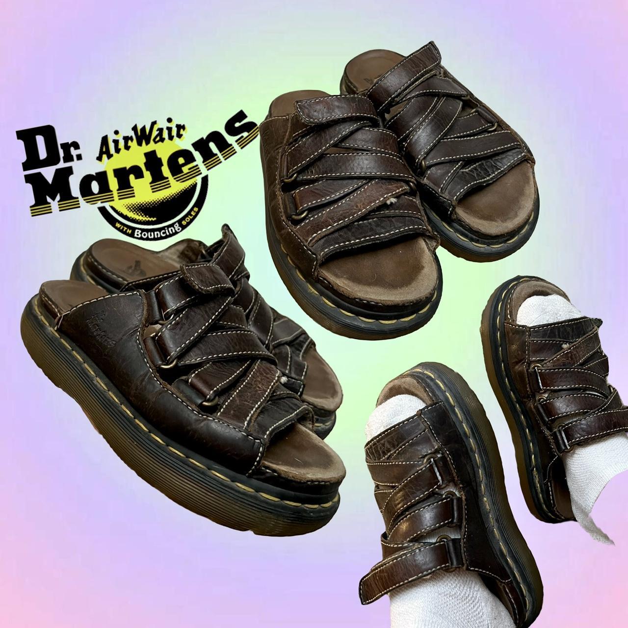 Dr. Martens Women's Brown And Yellow Sandals | Depop