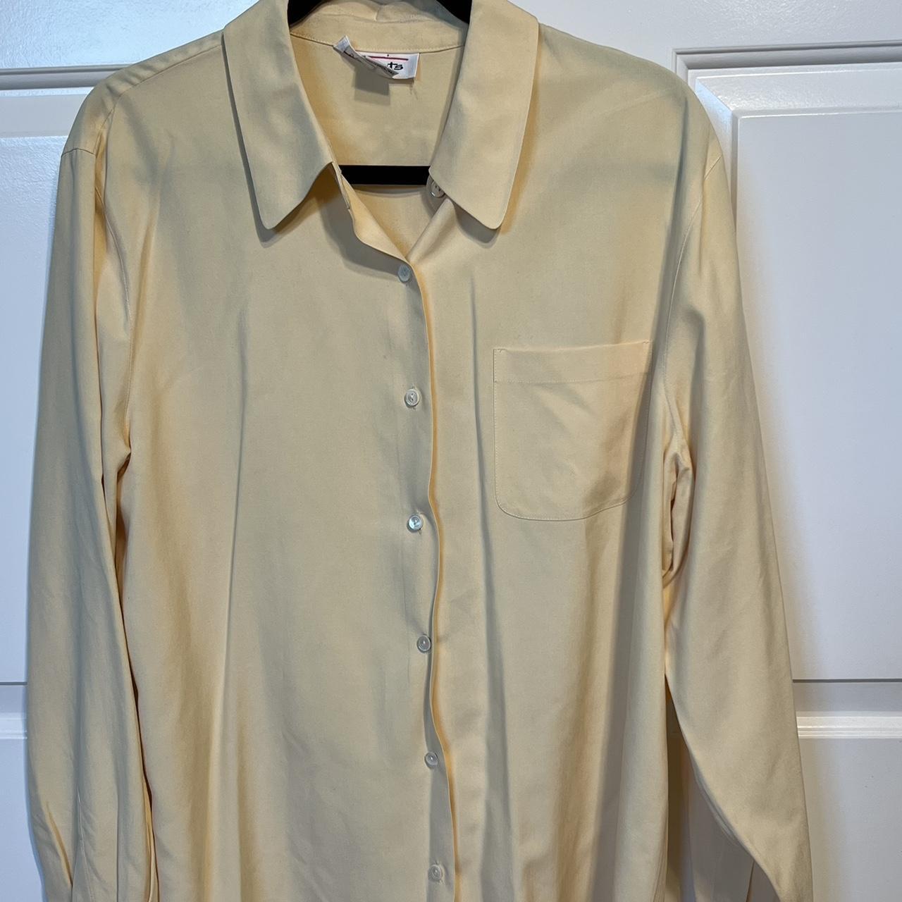 Talbots 100% Silk Pocket Button Down Shirt 16