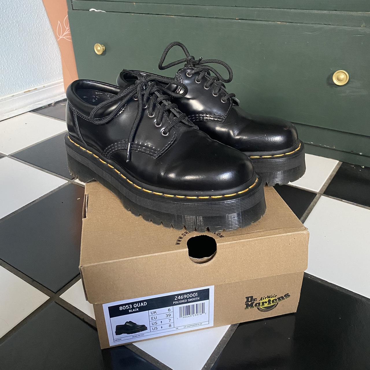 Dr. Martens Women's Black and Yellow Oxfords | Depop