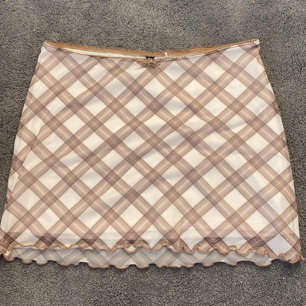 Mesh Mini skirt H&M Mesh on on top of a white... Depop