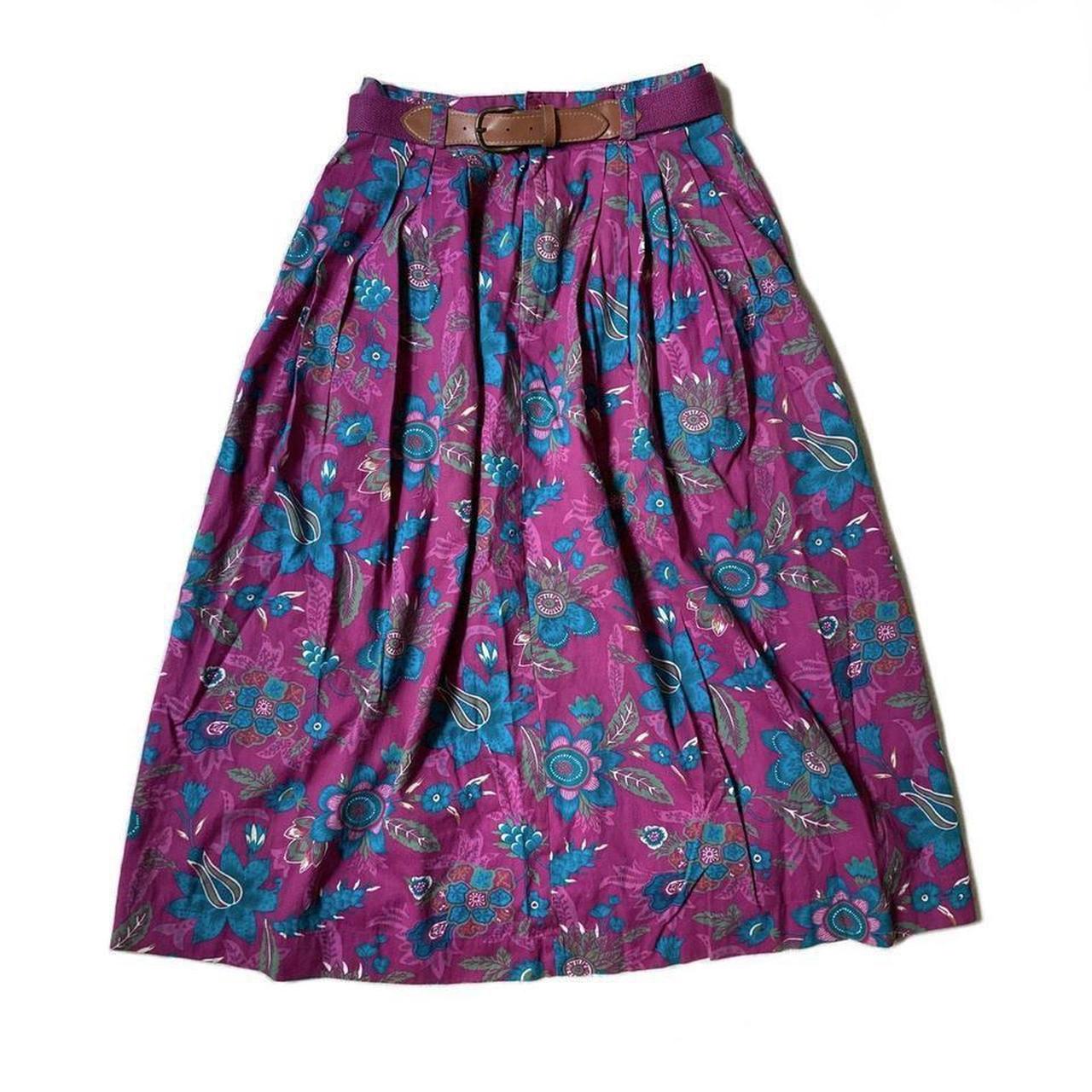 Petite Sophisticate Women's Purple and Blue Skirt | Depop