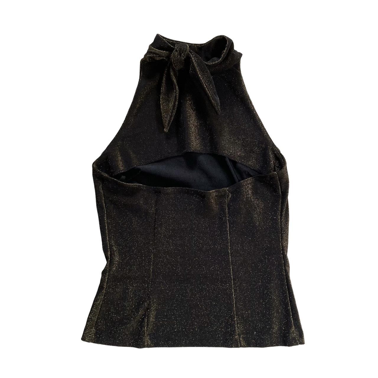 Women's Black and Gold Vest Depop