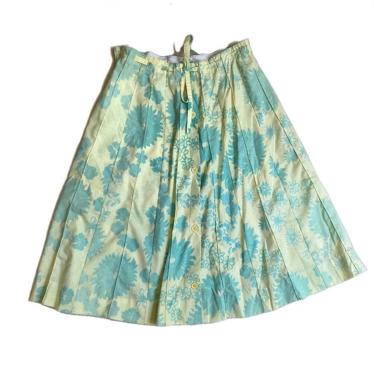 Women's Green and Yellow Skirt | Depop