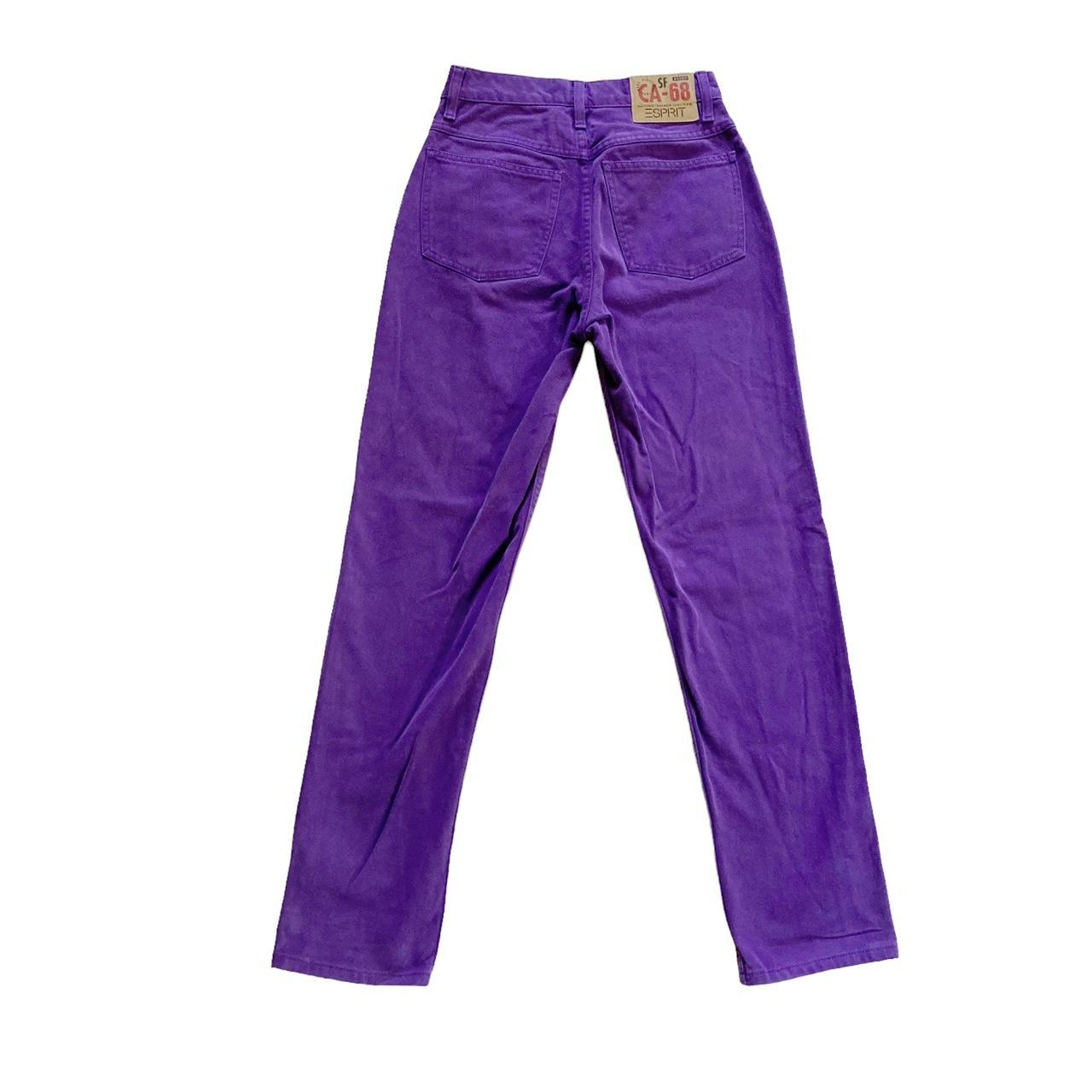 90s Vintage High Waisted Purple Denim Mom Jeans Made... - Depop