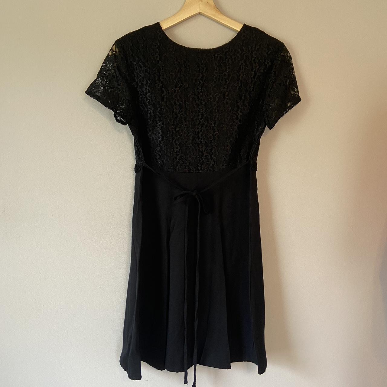 Vintage 90’s Black Lace Baby Doll Pinafore Dress... - Depop