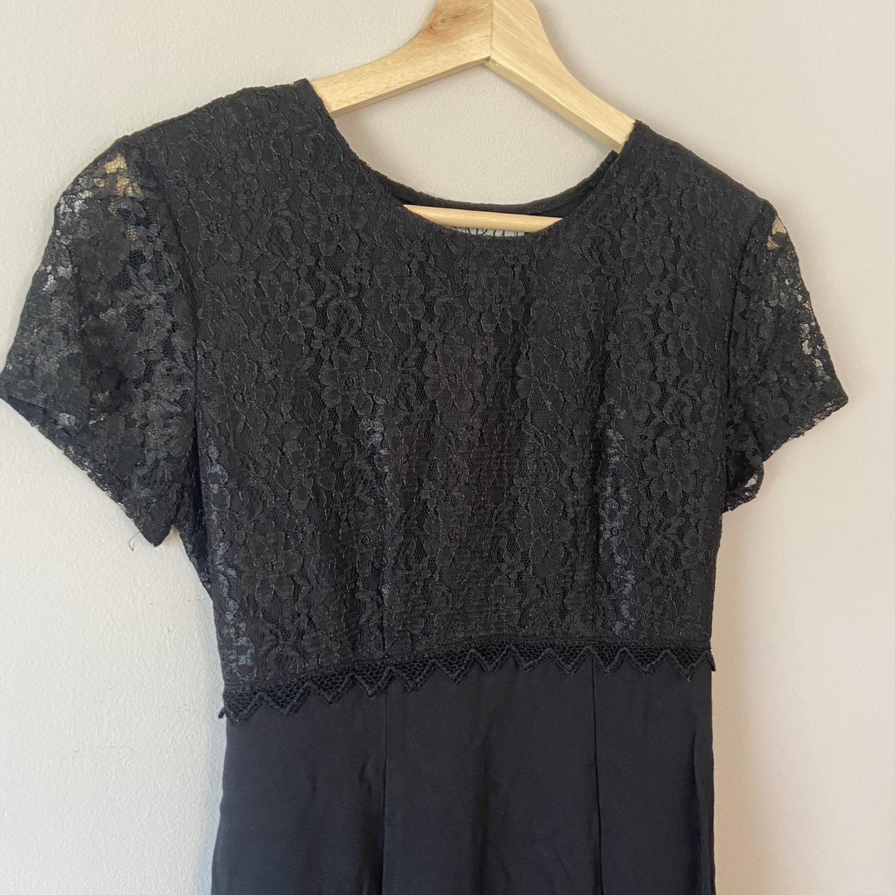 Vintage 90’s Black Lace Baby Doll Pinafore Dress... - Depop