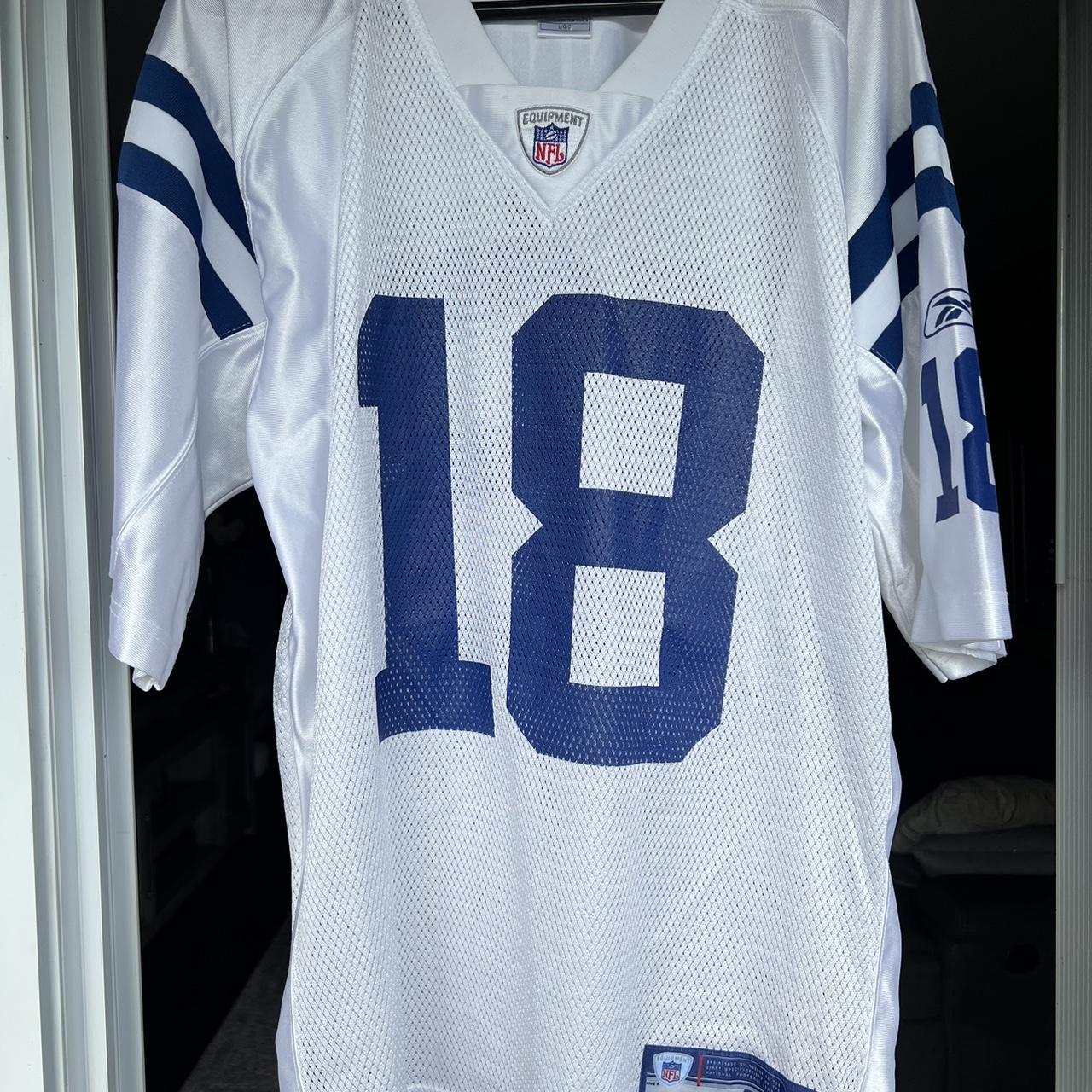 Peyton Manning #18 Colts Pink Reebok On Field NFL Football Jersey Womens XL