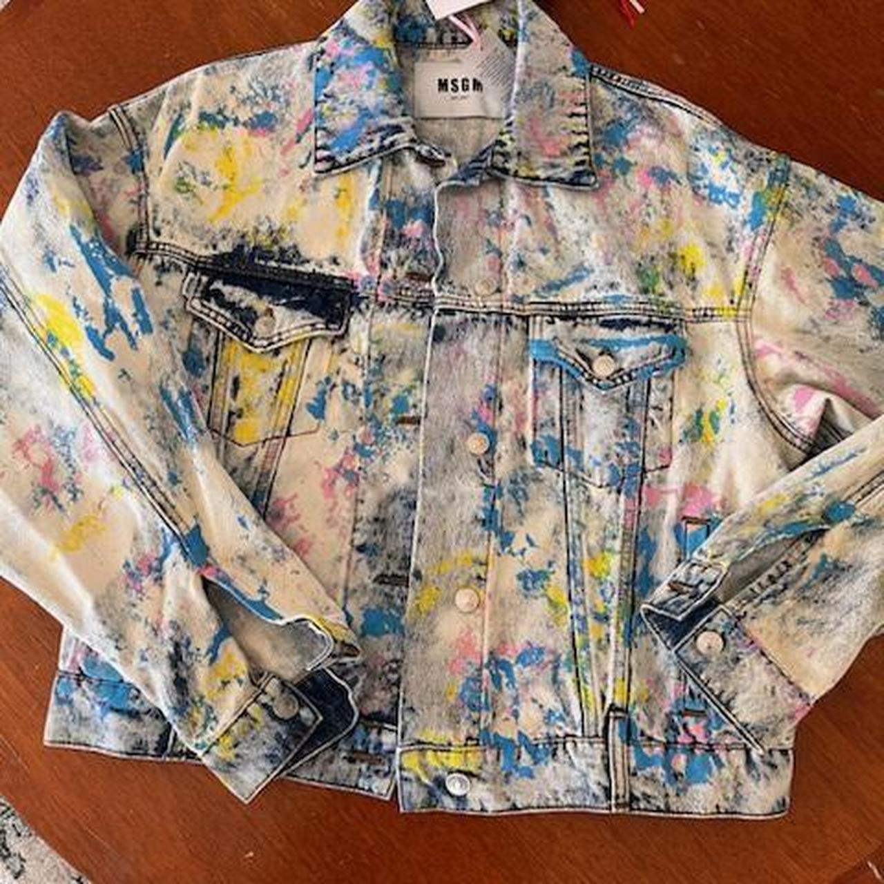 MSGM paint splatter denim jacket brand new with tags - Depop