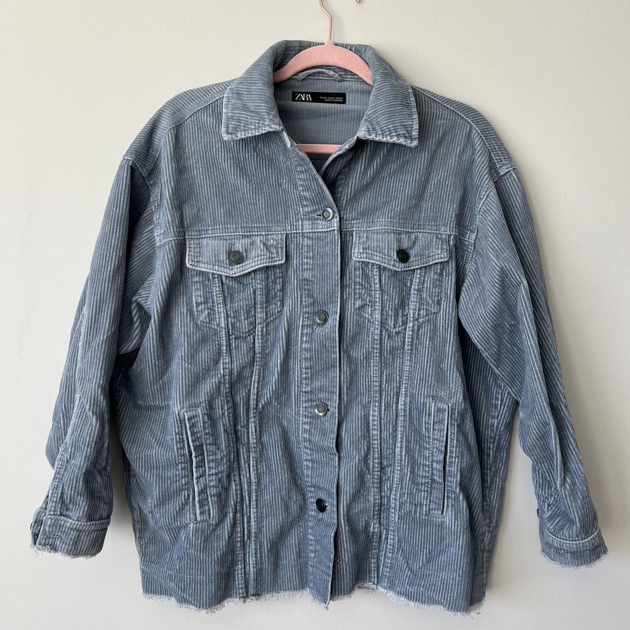 Zara blue cheap corduroy jacket