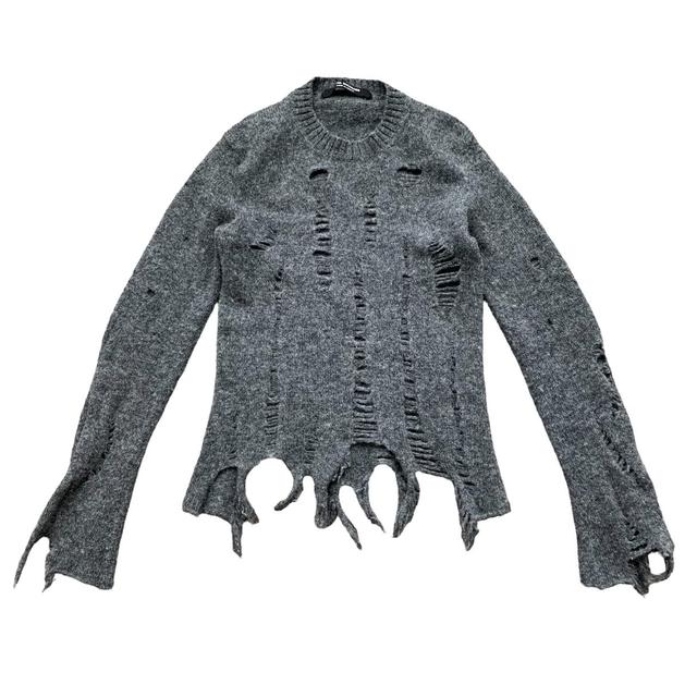 Junya Watanabe Distressed Knit Sweater in Gray from