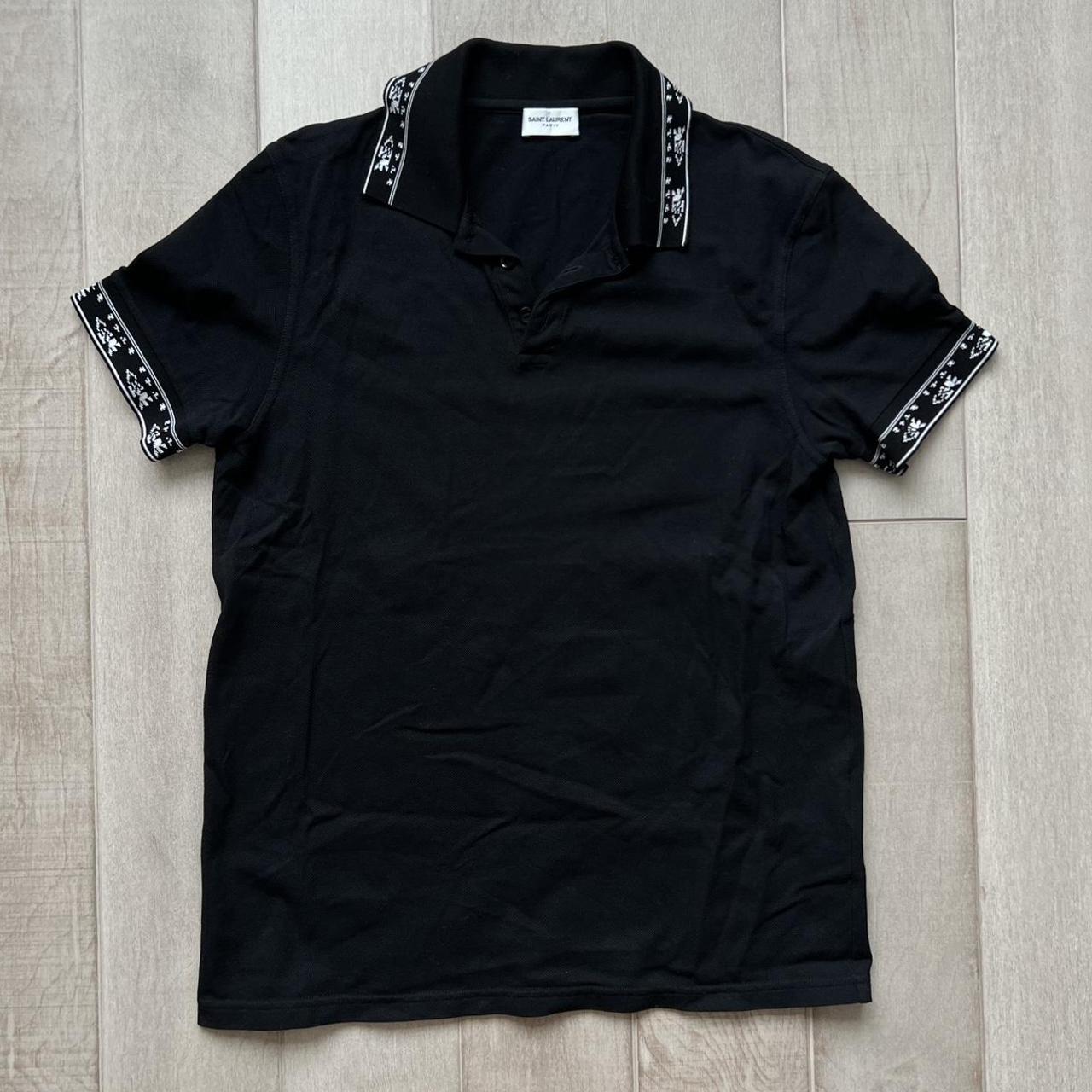 Saint Laurent Paris Men's Black Polo-shirts | Depop