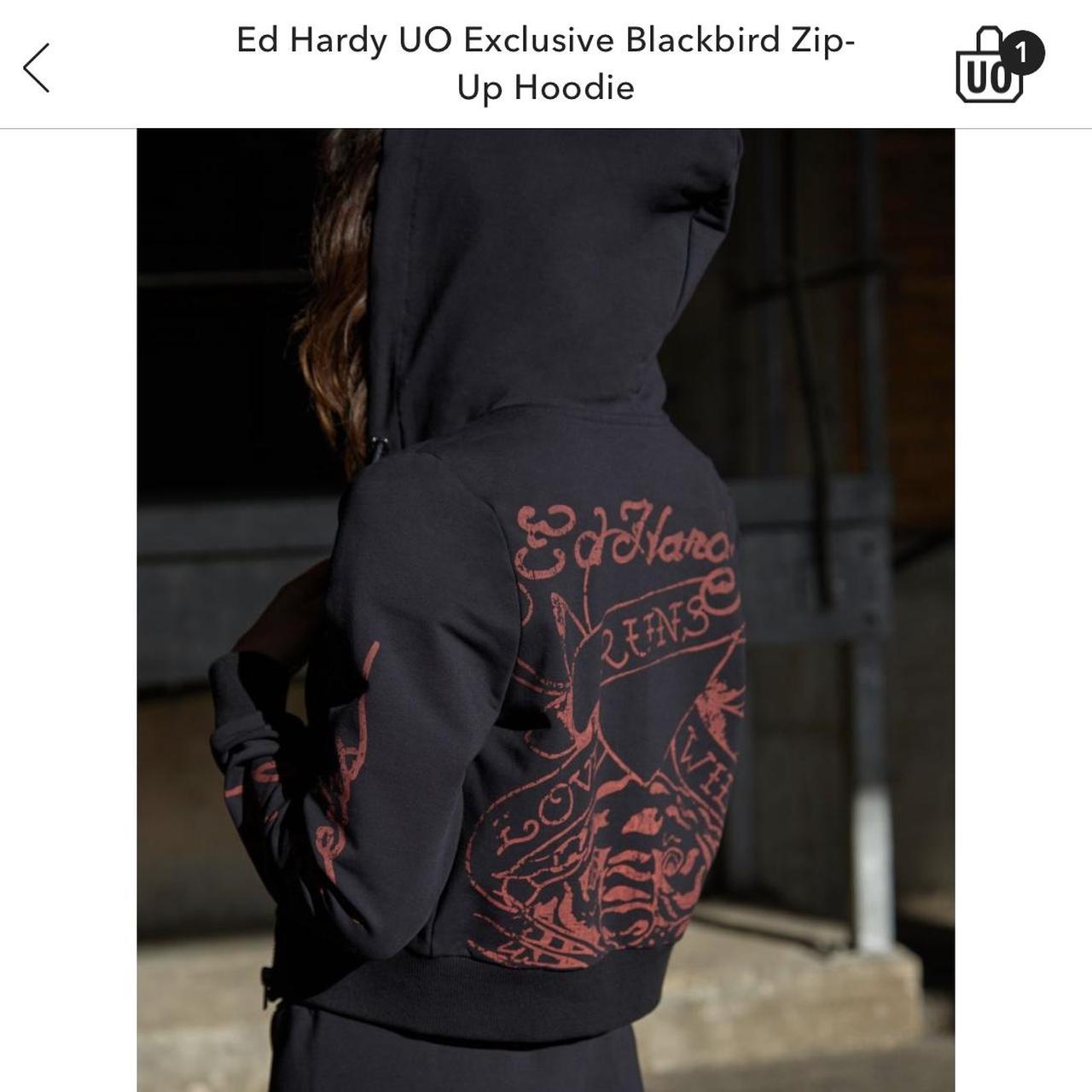 urban outfitters x ed hardy cropped black zip up... Depop