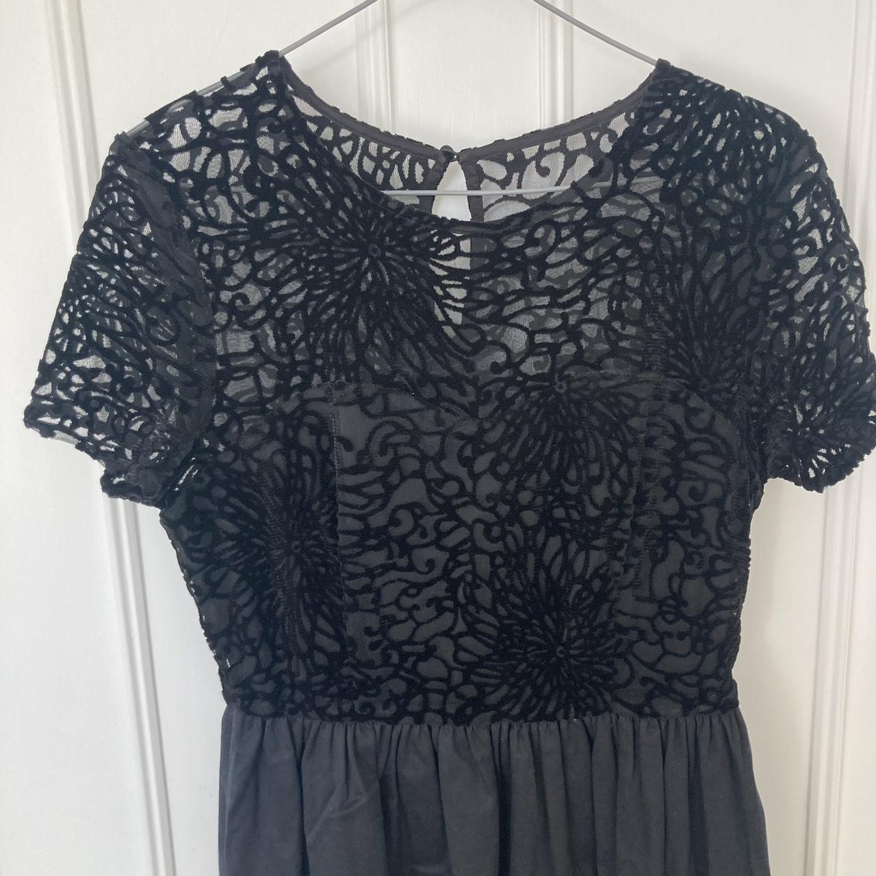 Jack Wills black A line dress with lace like. Depop