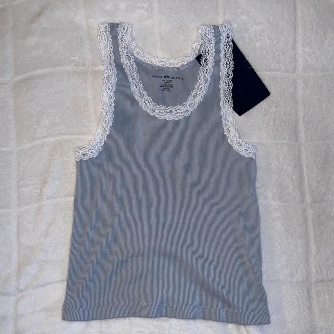 brandy melville light blue ronnie lace tank top