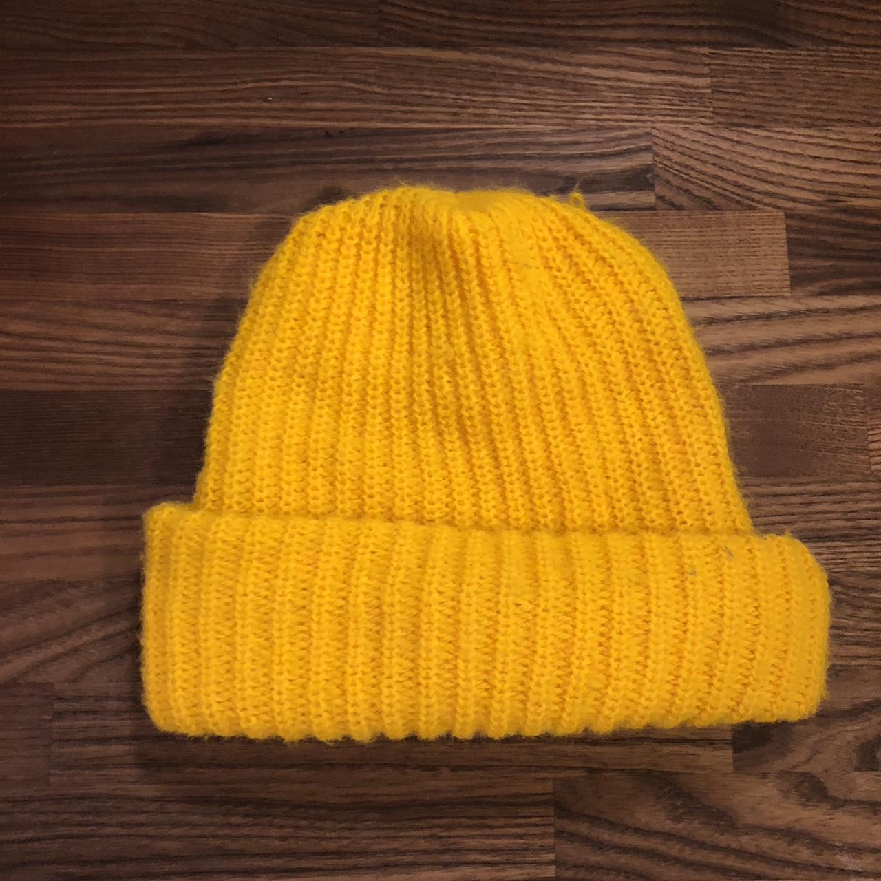 Vintage Yellow Knit Beanie Nice and soft, Pilly and... Depop