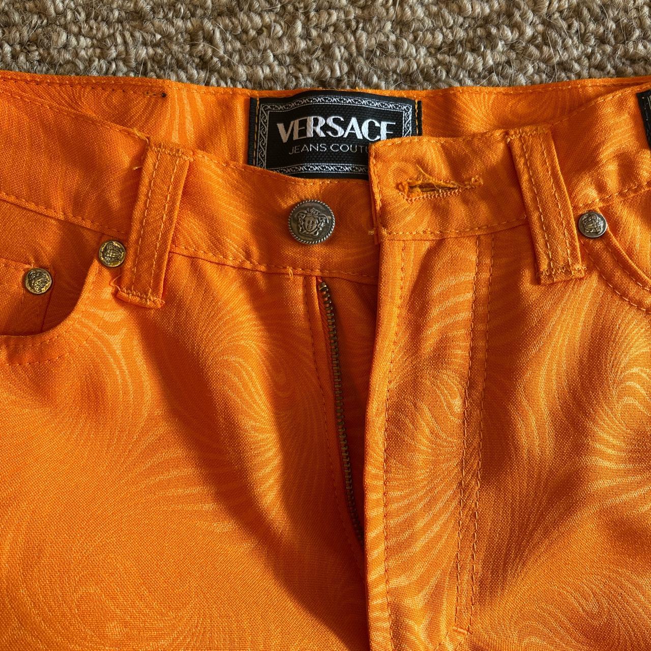 Versace Jeans Couture Women S Orange Trousers Depop