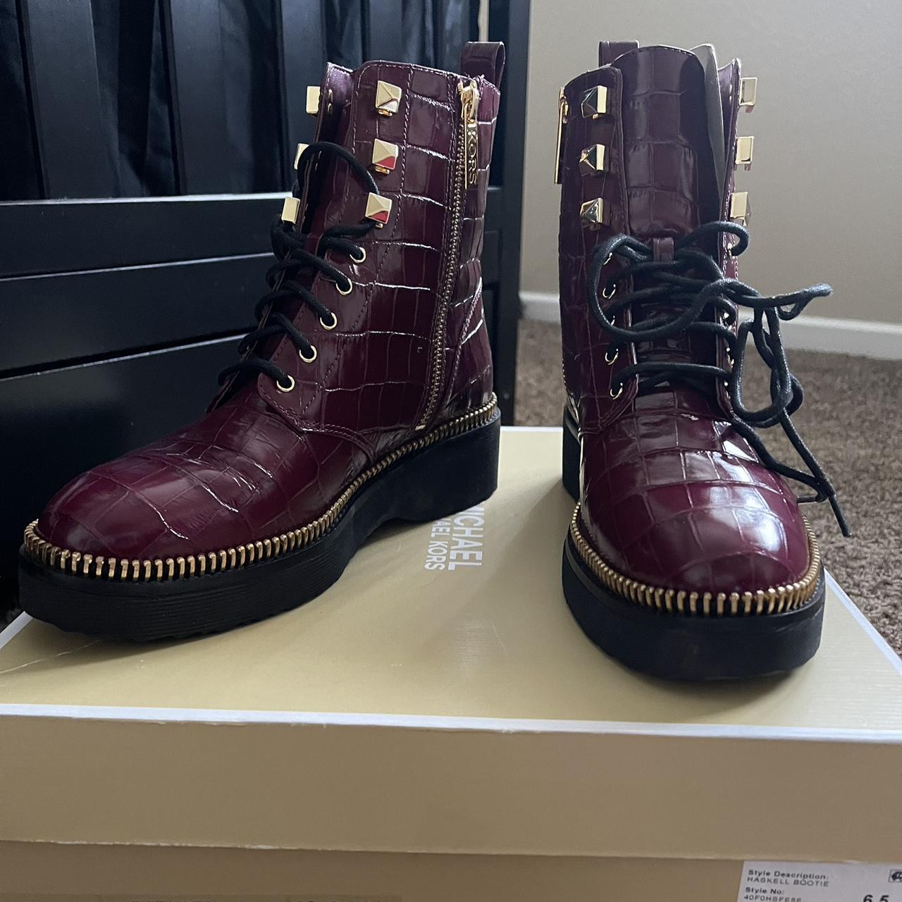 Michael kors maroon on sale boots