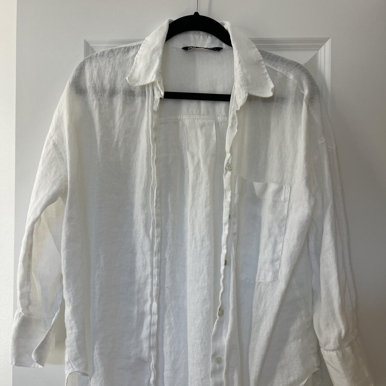 Zara Women's White Blouse | Depop