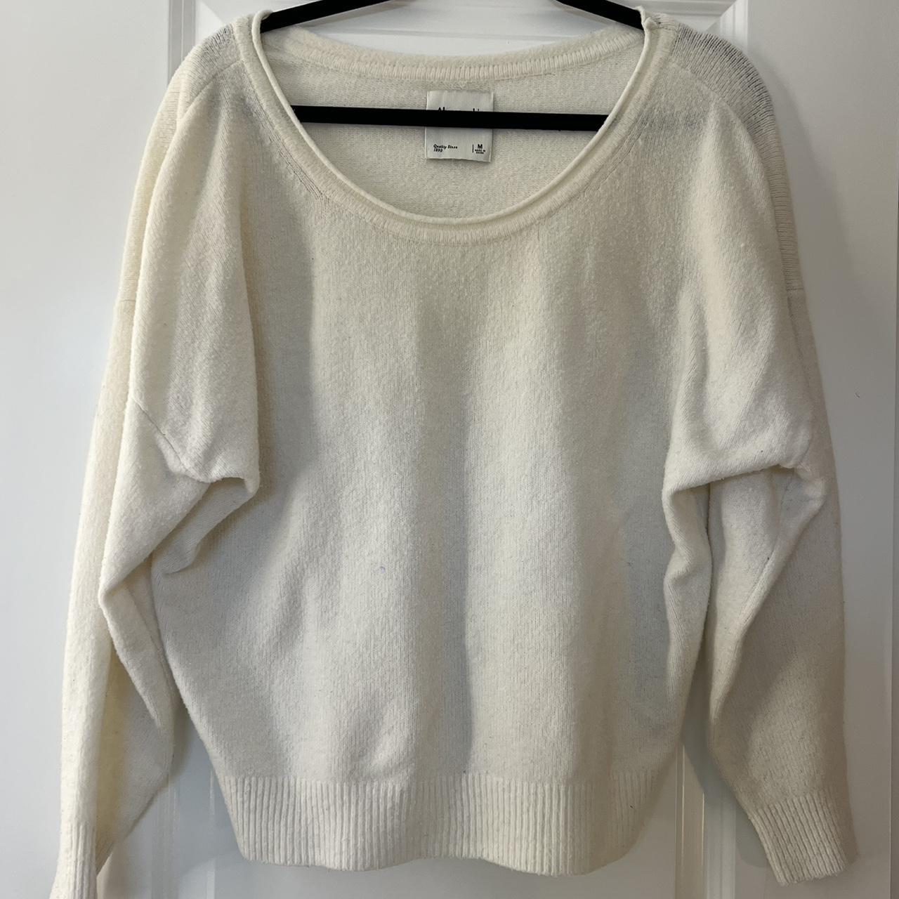 Women's White and Cream Jumper | Depop