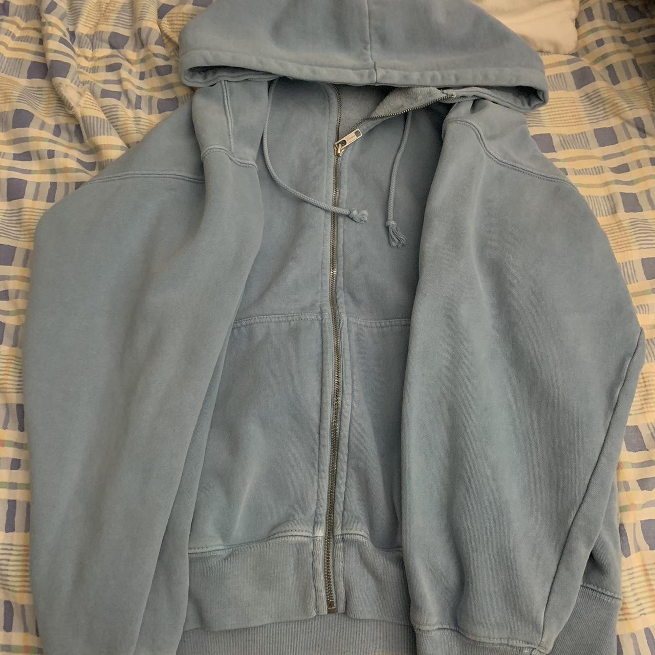 brandy melville grey carla zip up hoodie, not 100%