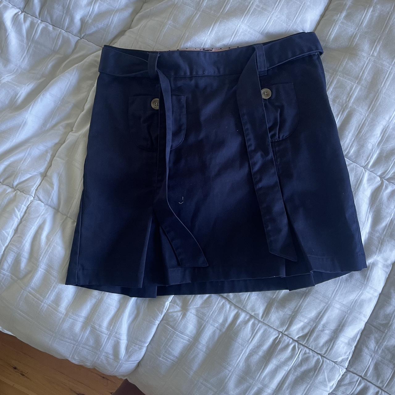 The cutest navy mini skirt Tie waist, pleats,... - Depop