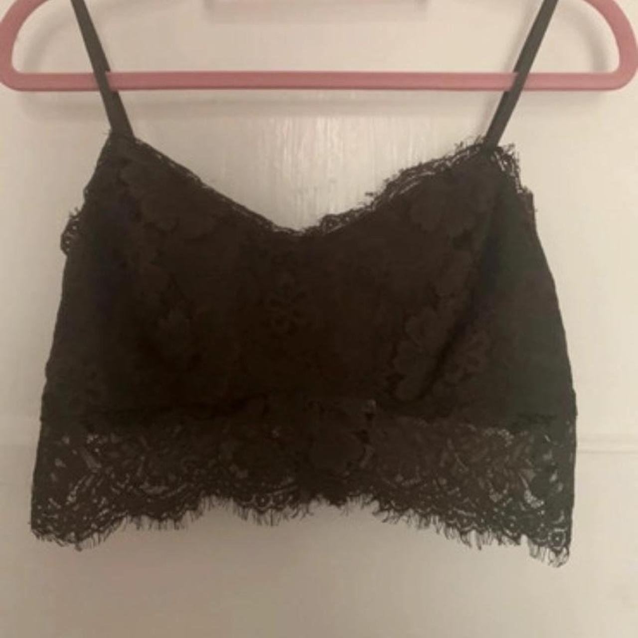 Missguided Green Lace Crop Top Hardly Worn Depop