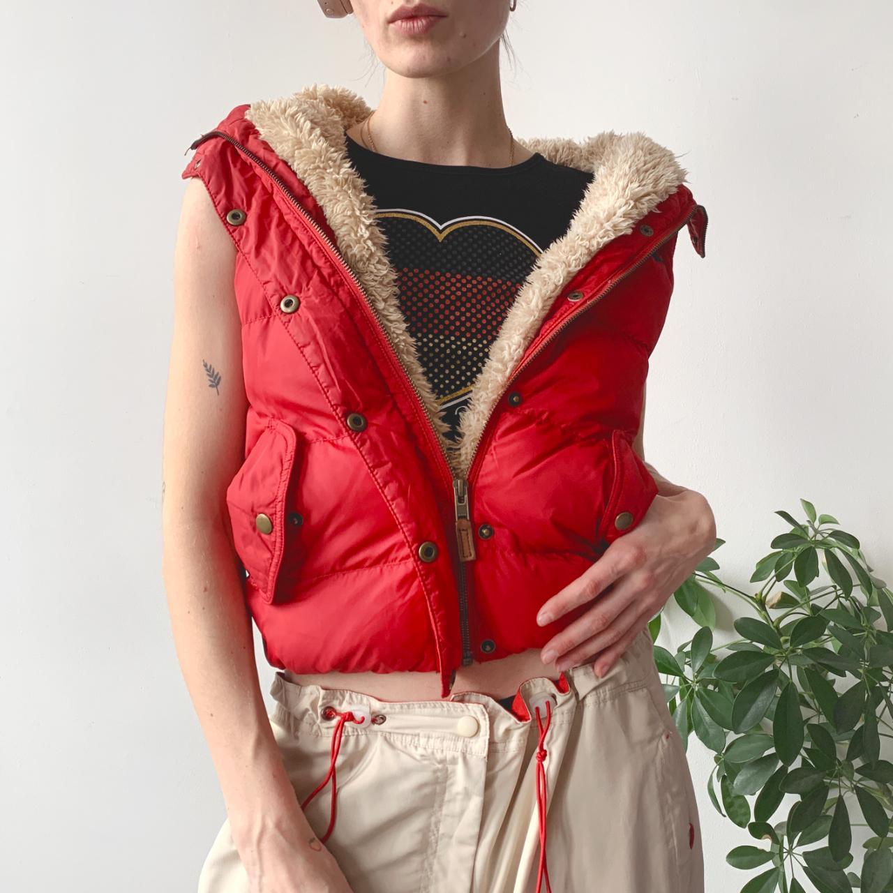 Jack Wills Women's Red Gilet Depop