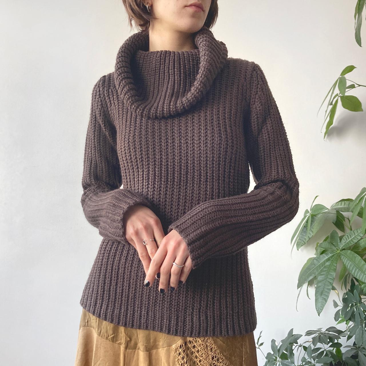 Vintage Y2K 00's 2000's Chocolate Brown Cowl Neck | Depop