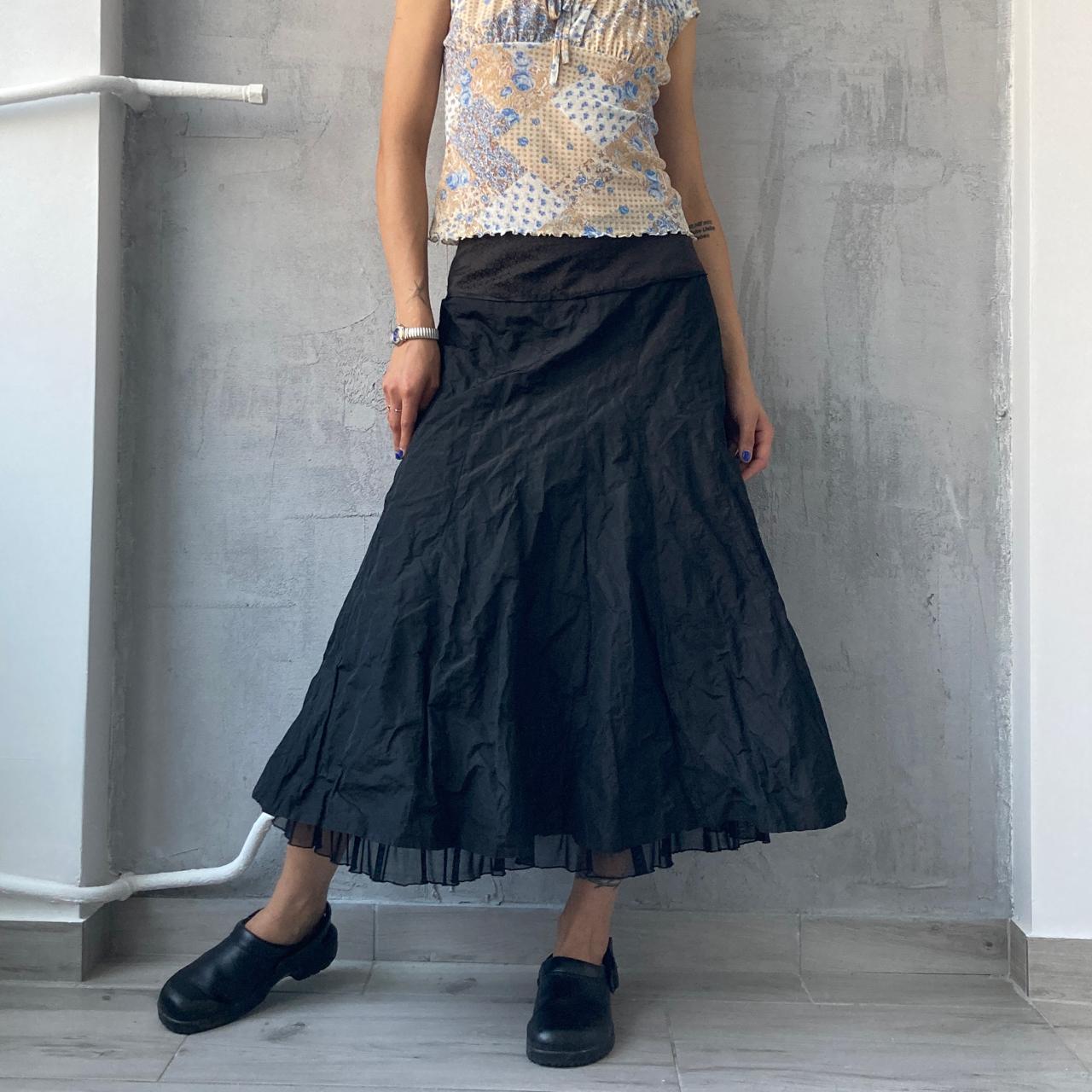 Vintage 90's 00's Black Classic Layered A-Line Depop