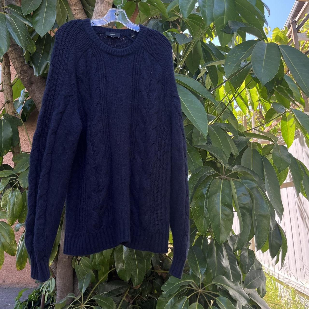 Cable Knit Sweater Oversized Navy Jumper Oversized Vince Jumper