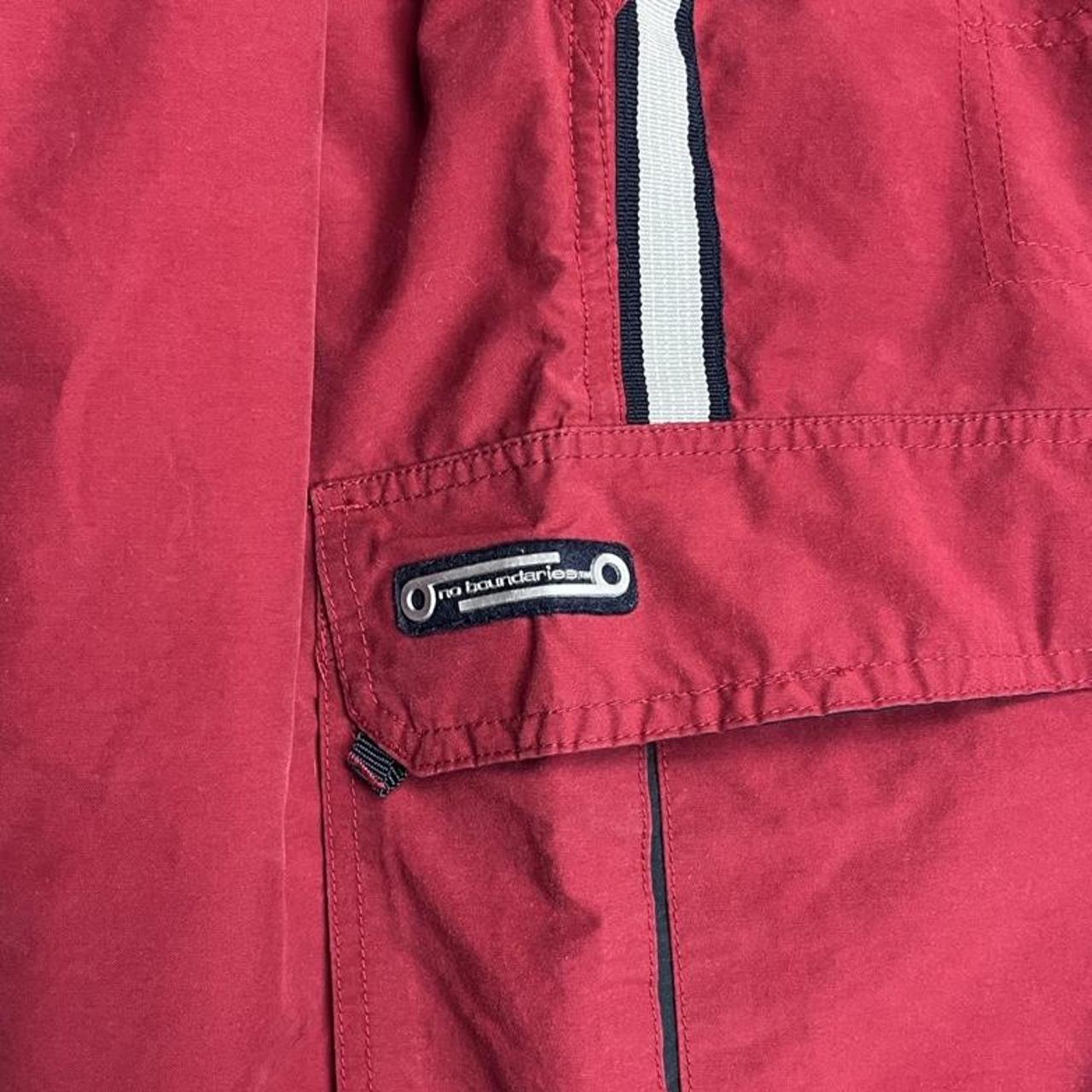 No Boundaries Men's Burgundy and Black Shorts Depop