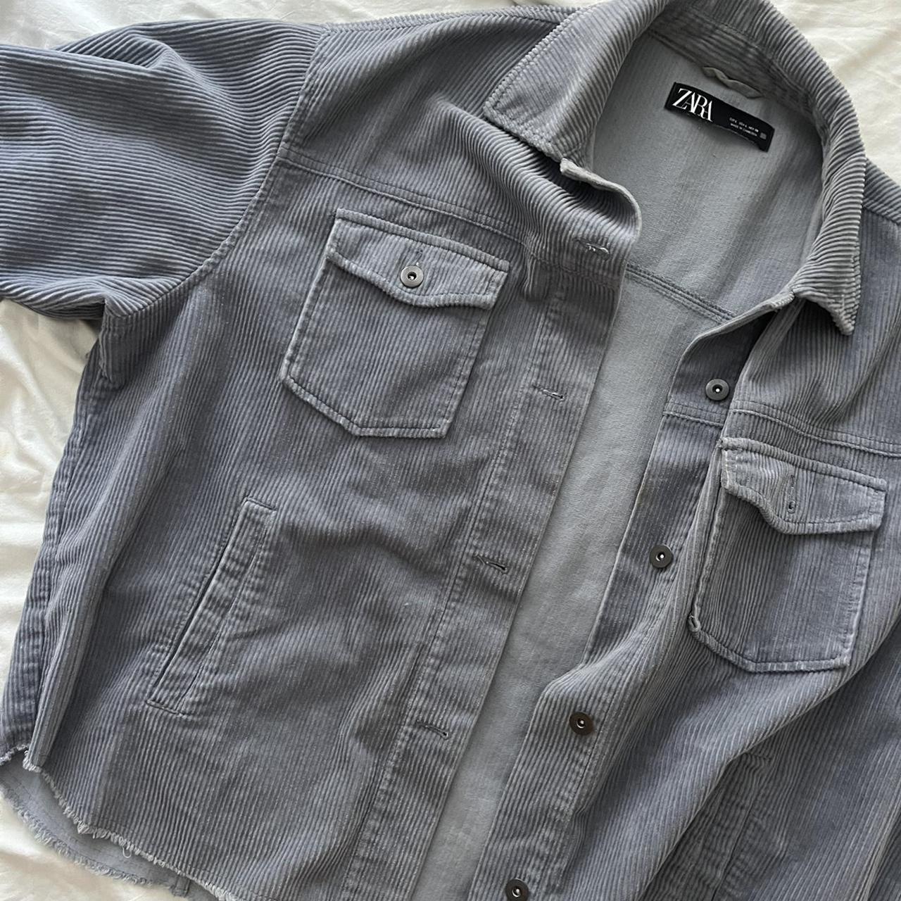 Zara Women S Blue And Grey Shirt Depop