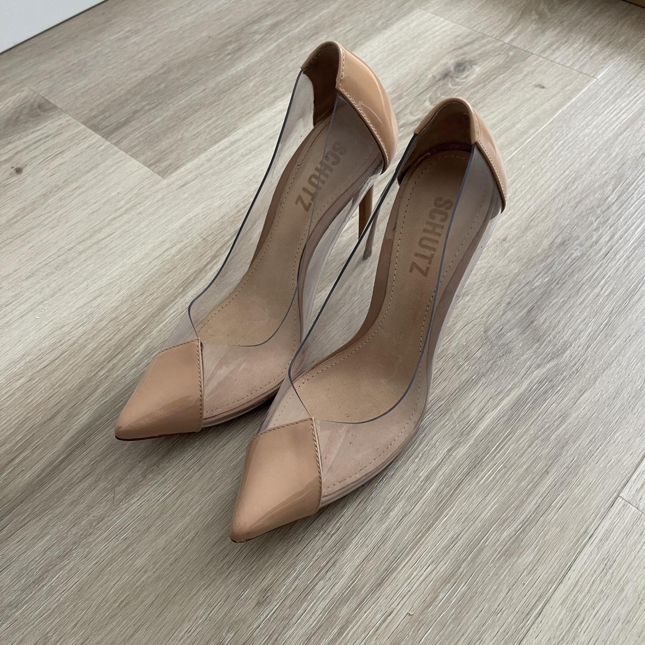 Tan patent hot sale leather heels