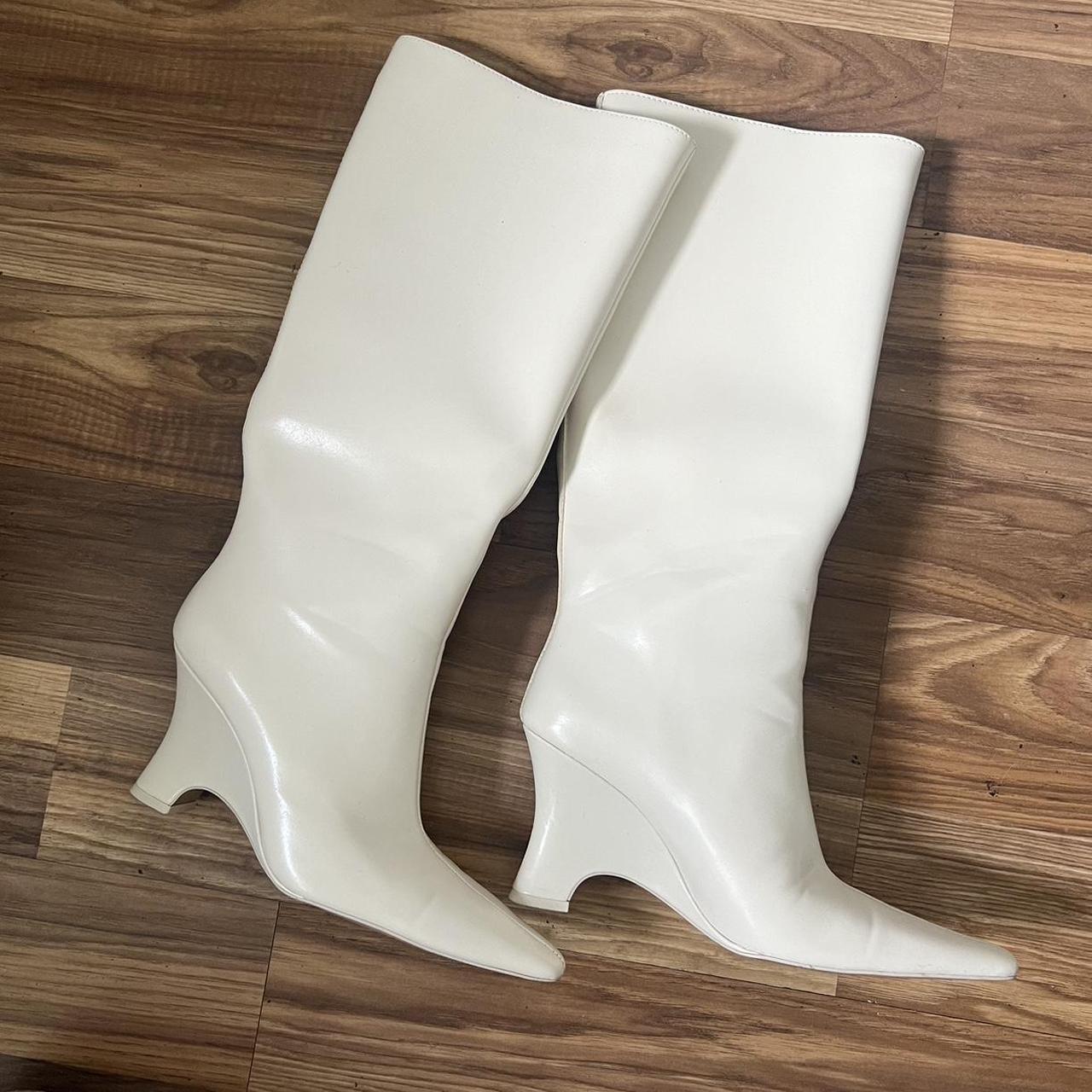 H&M calf high boots with pointed toes and