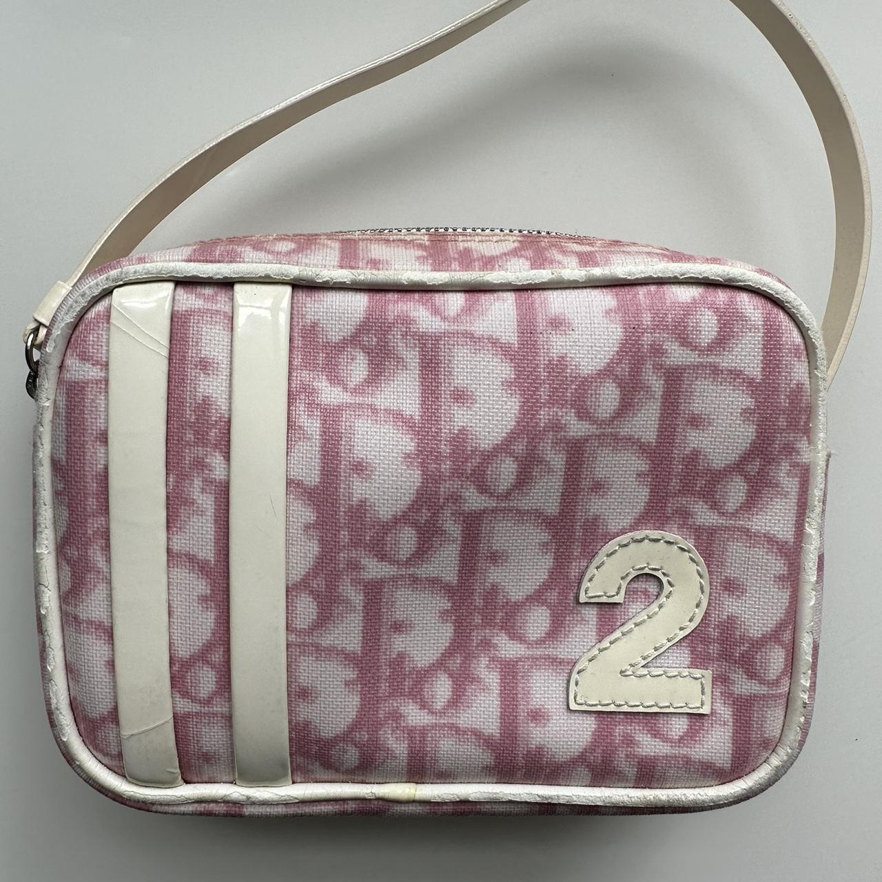 DIOR Vintage Pink Monogram Canvas Top Handle Bag