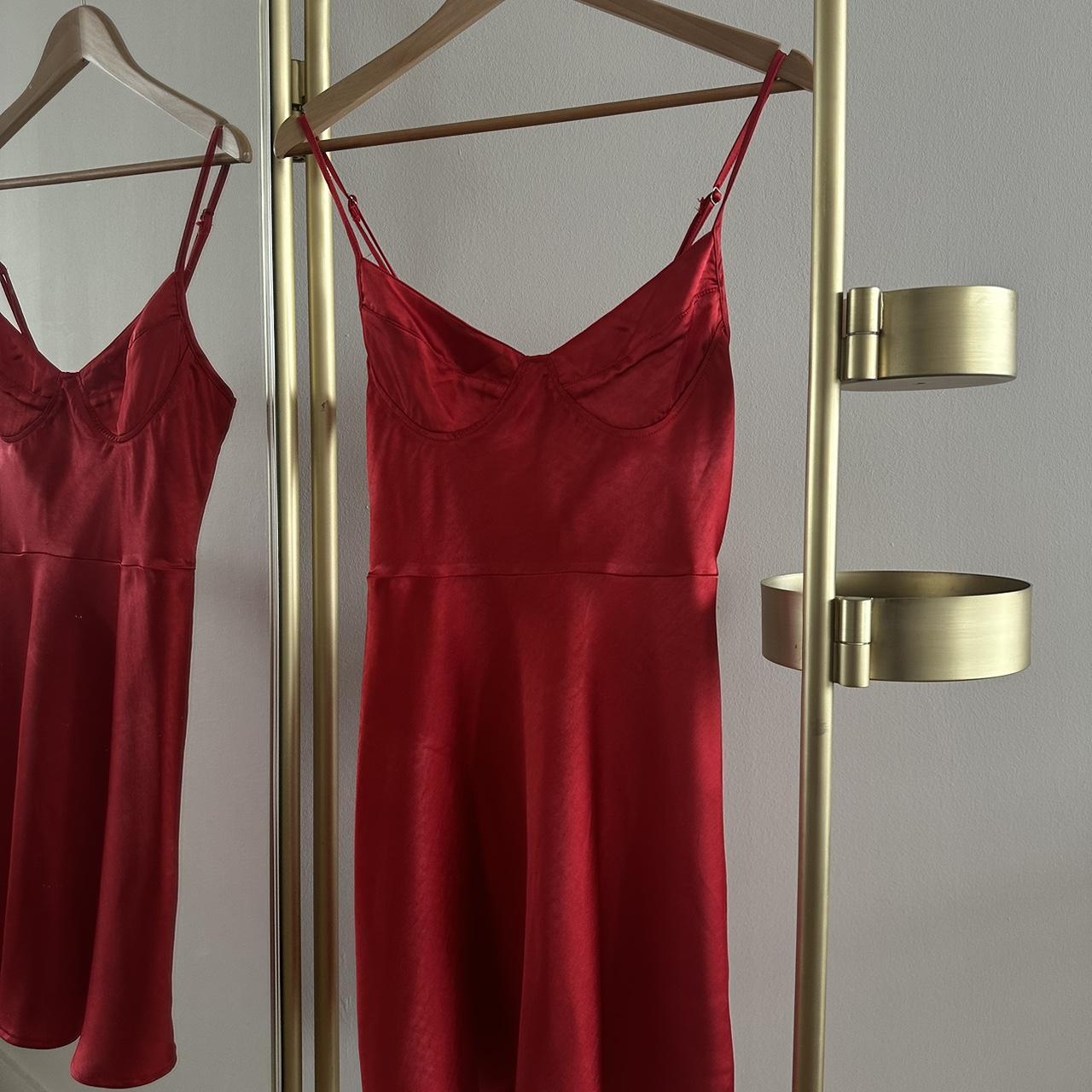 Motel Rocks Short Red Slip Dress Motel Rocks Red Bustier Satin