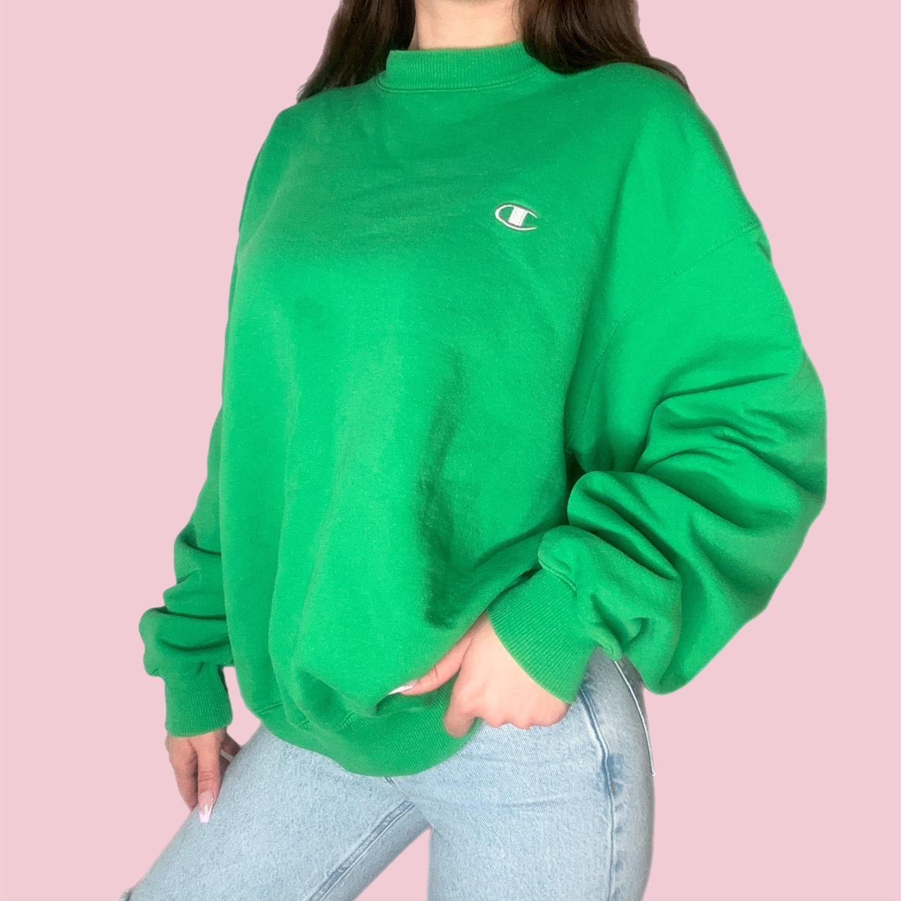 Vintage green champion discount sweatshirt