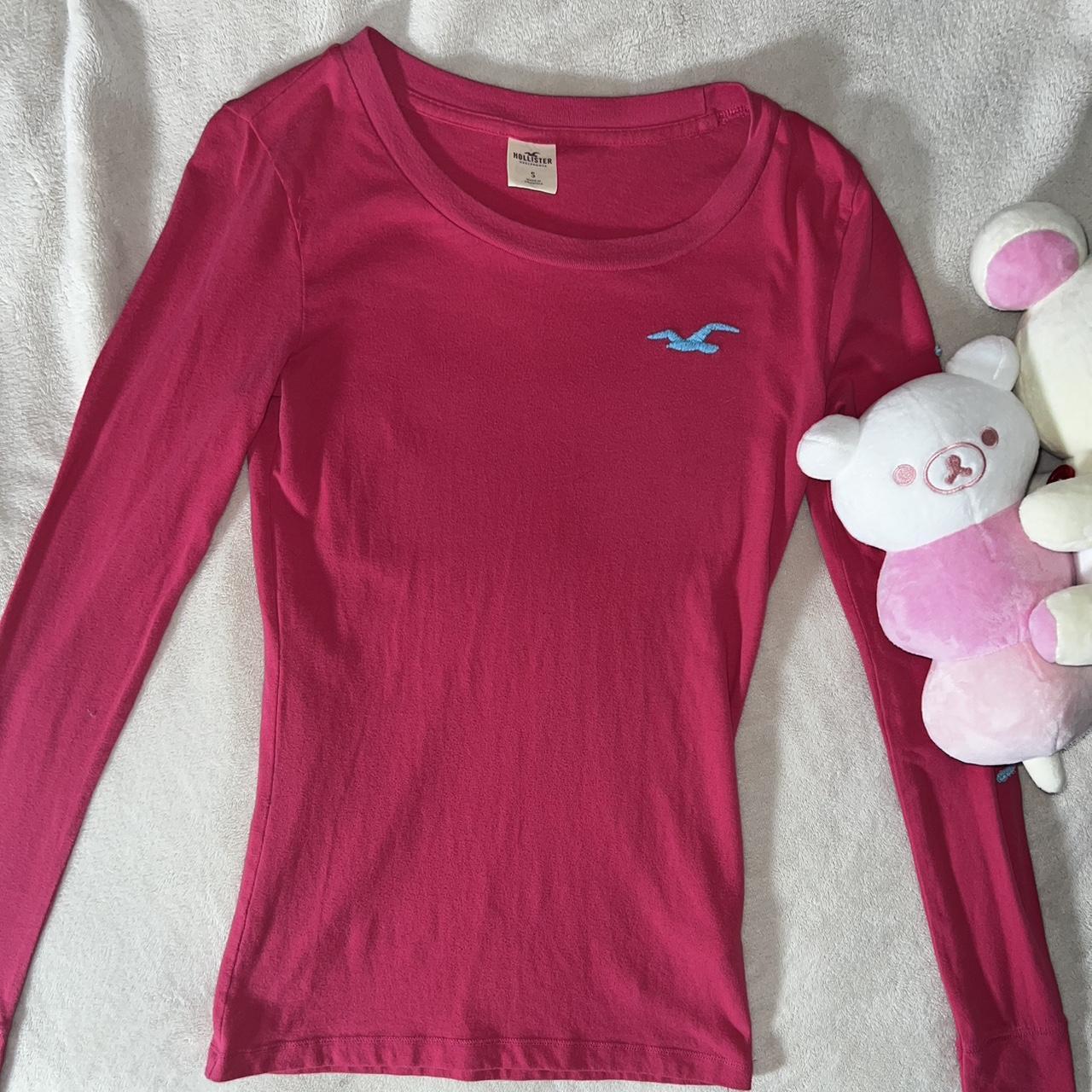 2000s hot pink Hollister long sleeve size S Depop