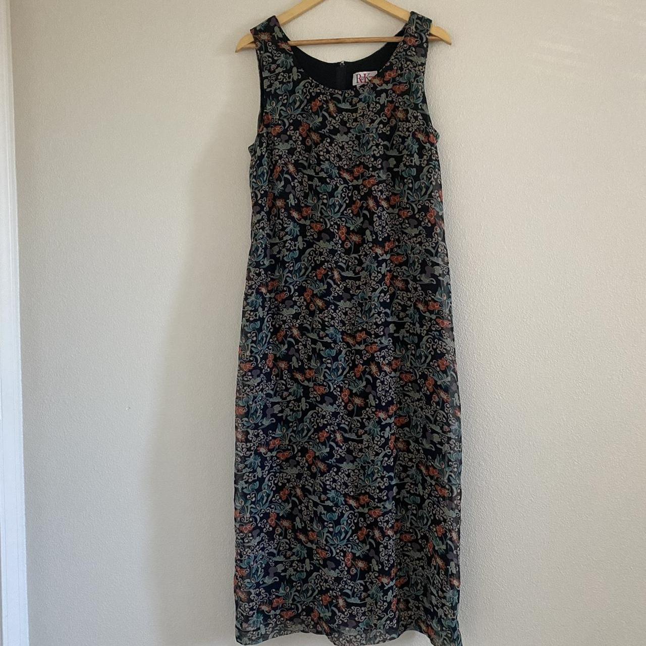 Cute maxi dress with floral design, size 14. Fits... - Depop