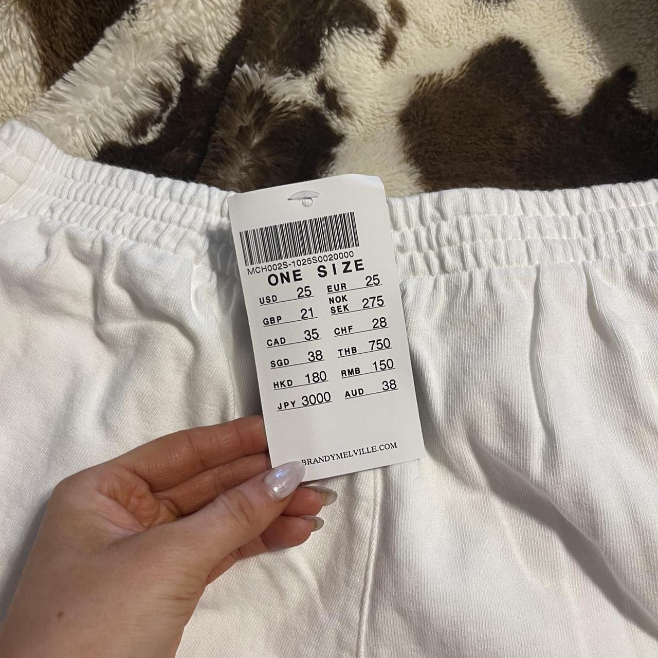 Brandy Melville Rosa Sweatshorts White One... Depop