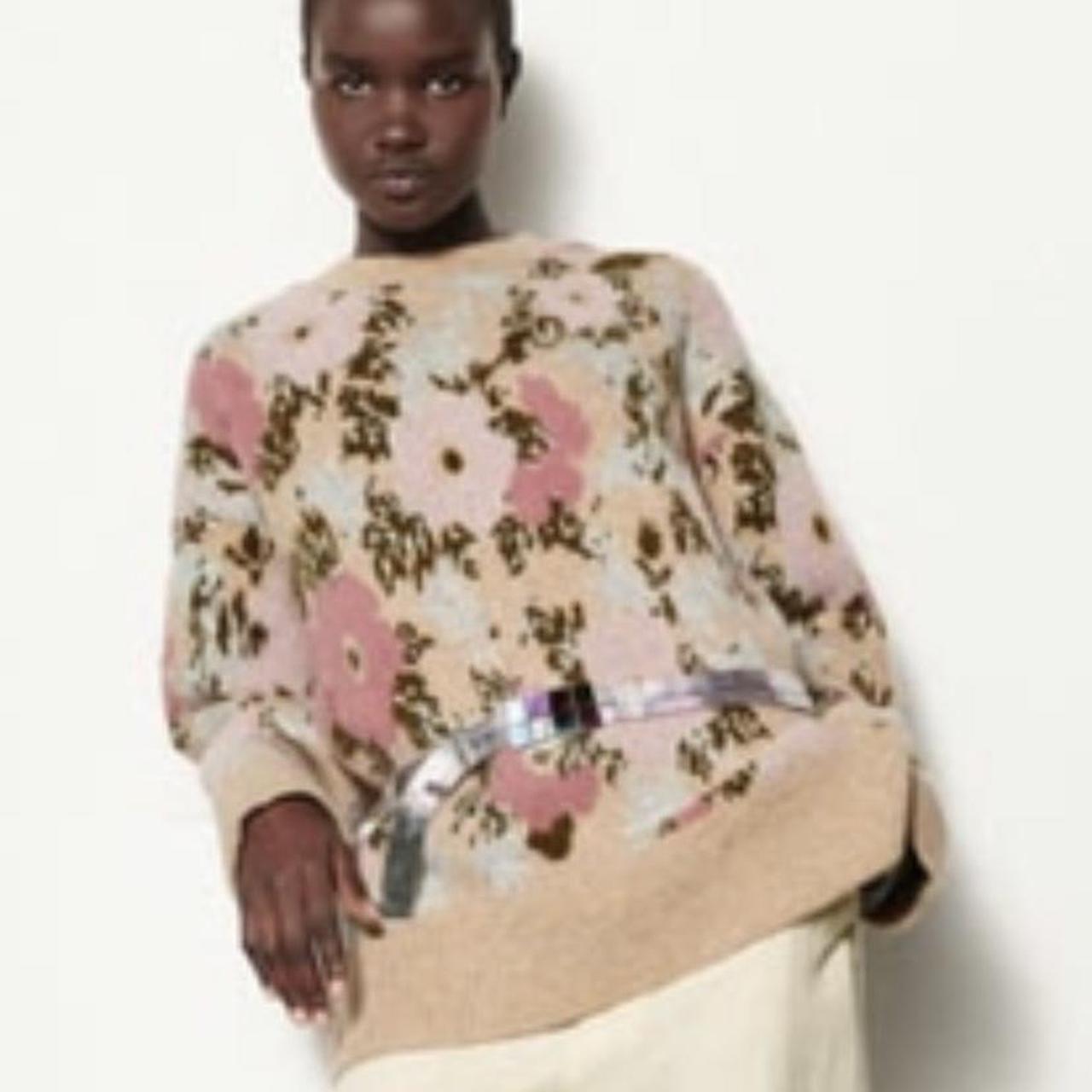 Zara oversized jacquard knit jumper Never worn Depop