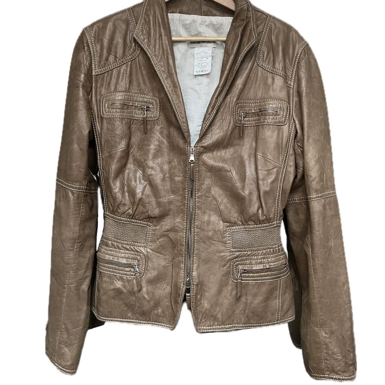 Emporio armani hotsell leather jacket womens