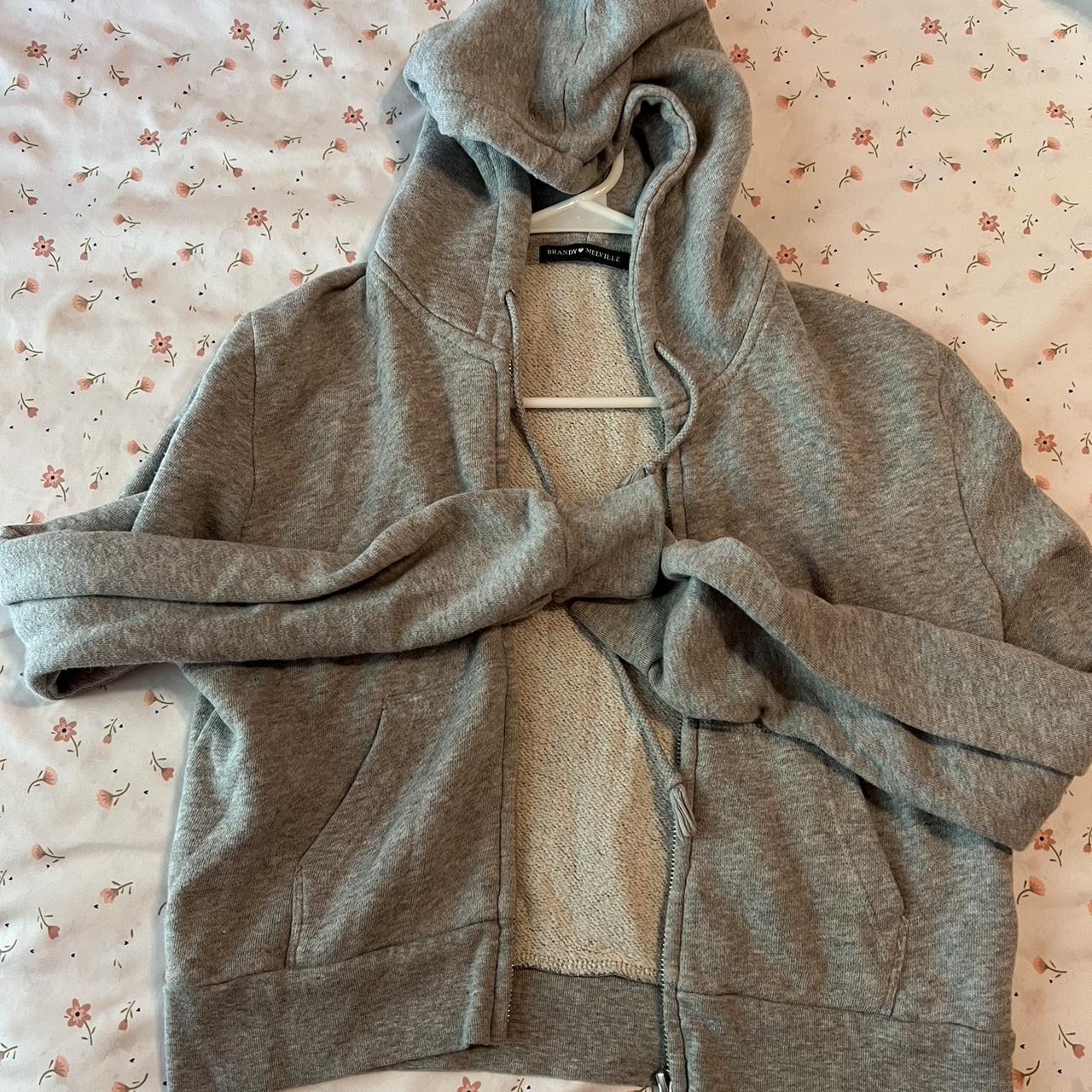Brandy Melville cropped zip up Really comfy and - Depop