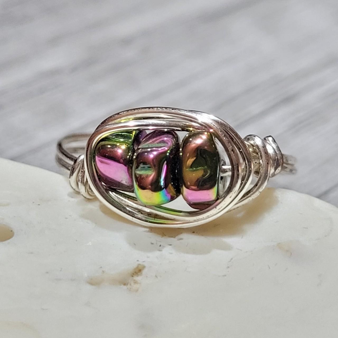 Titanium sales gemstone ring