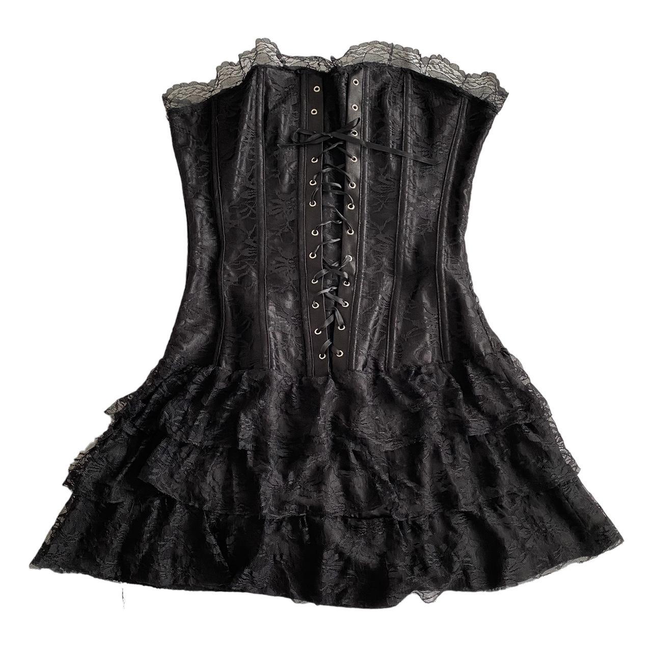 Black whimsy goth lace corset dress Tight fit... - Depop