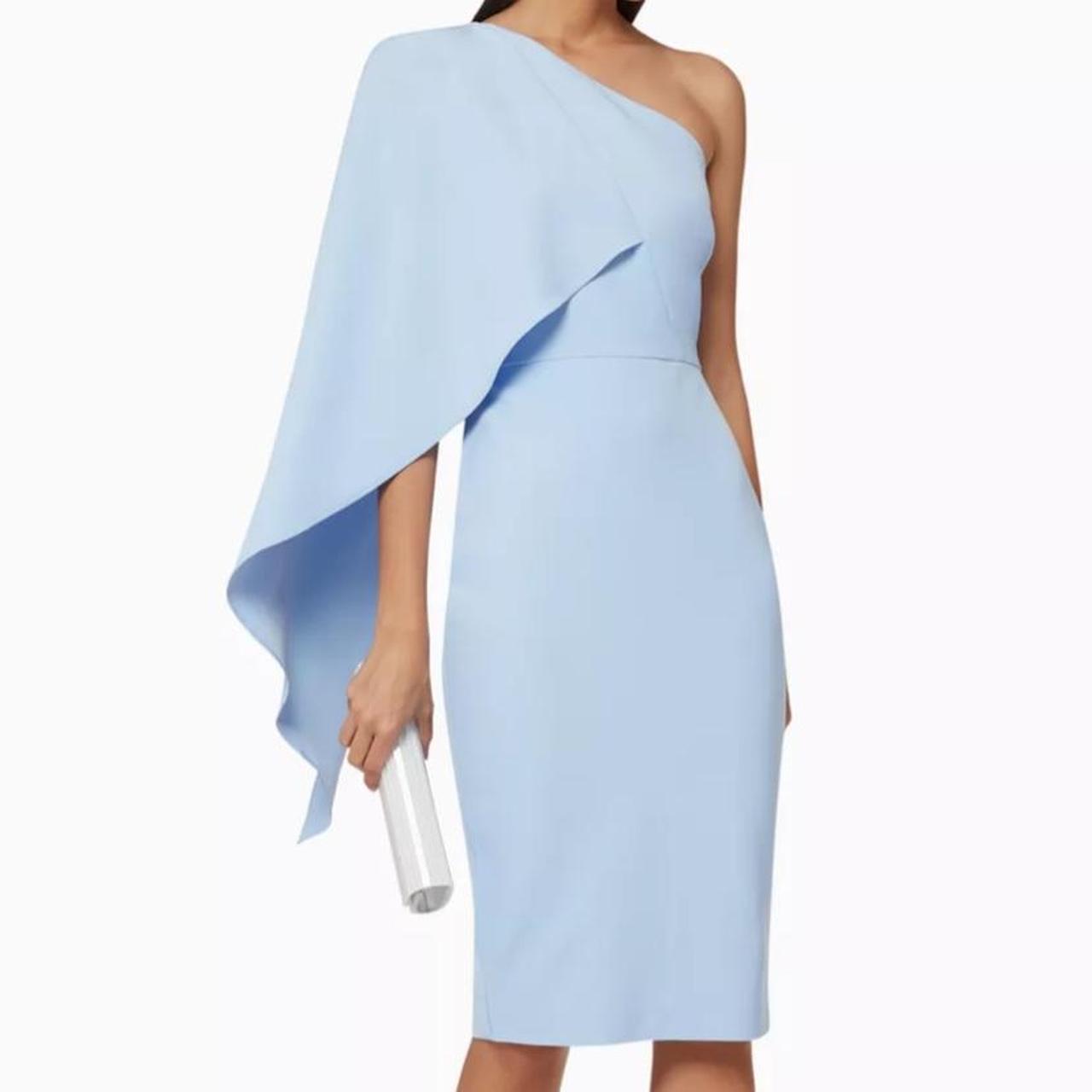 Lavish Alice Cape One Shoulder Stretch Crepe Midi Depop