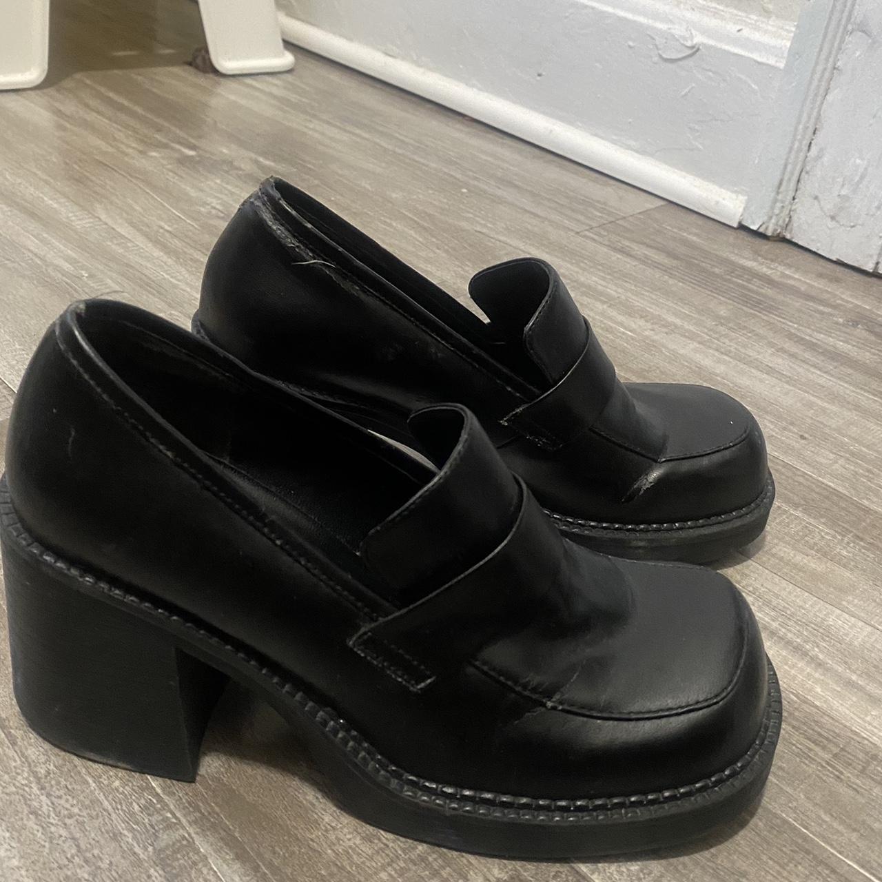 Black platform/heeled mary janes Minimal wear, as... - Depop