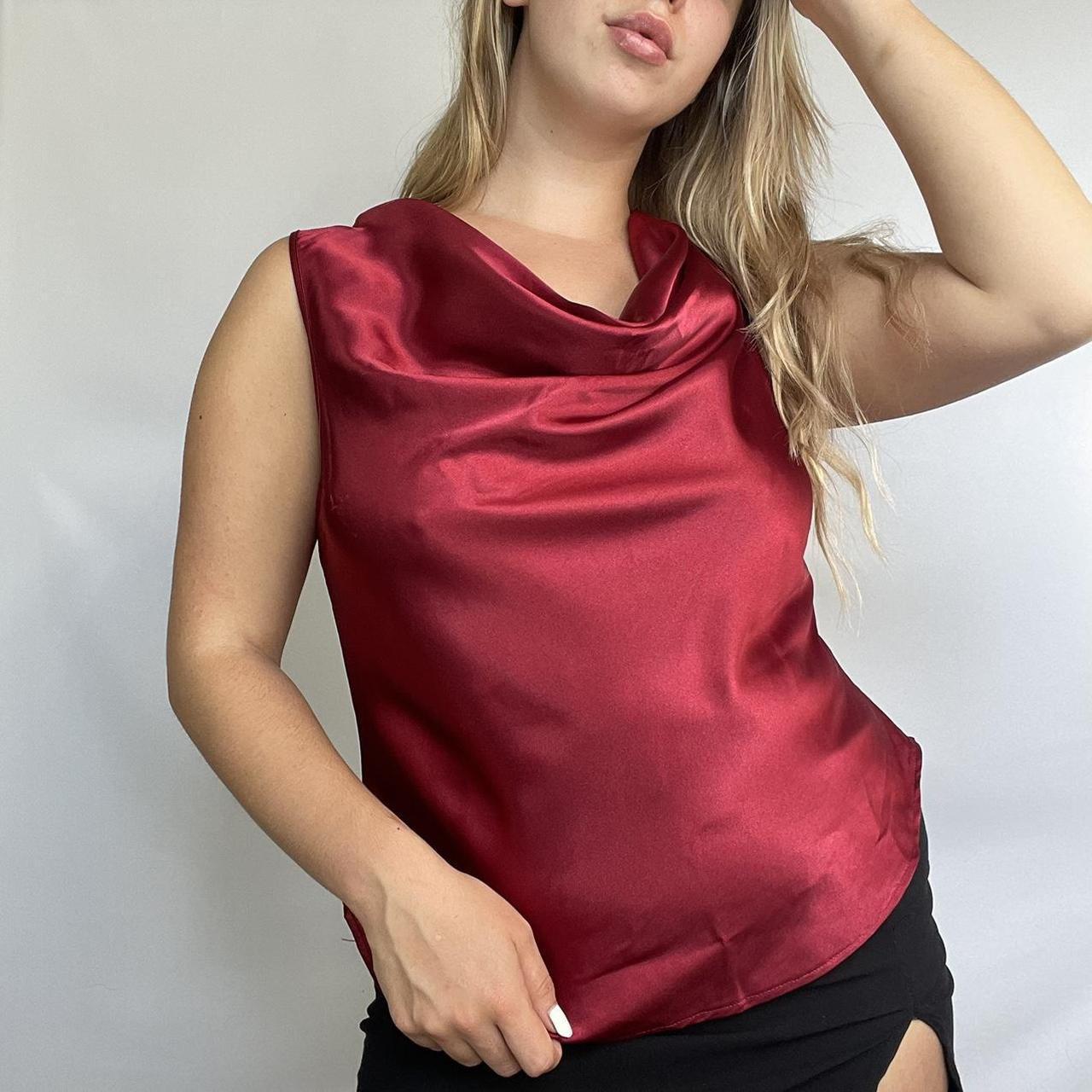 Women's Red and Burgundy Vest | Depop