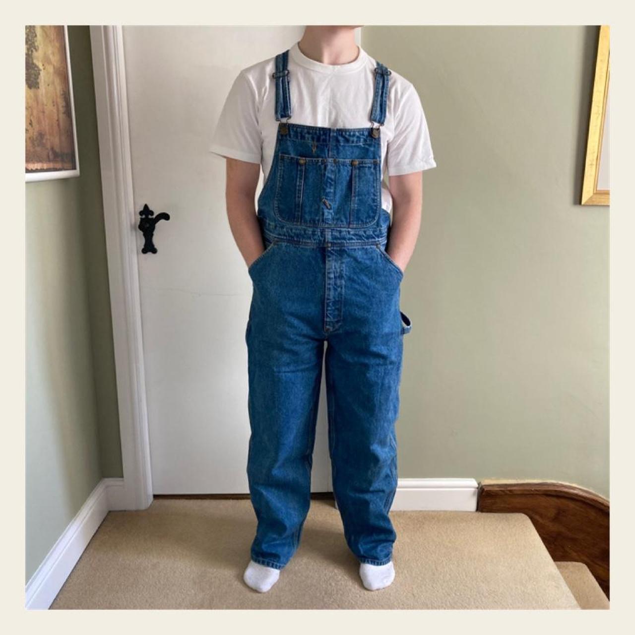 Men S Blue Denim Workwear Overalls STILL AVAILABLE Depop   P0 