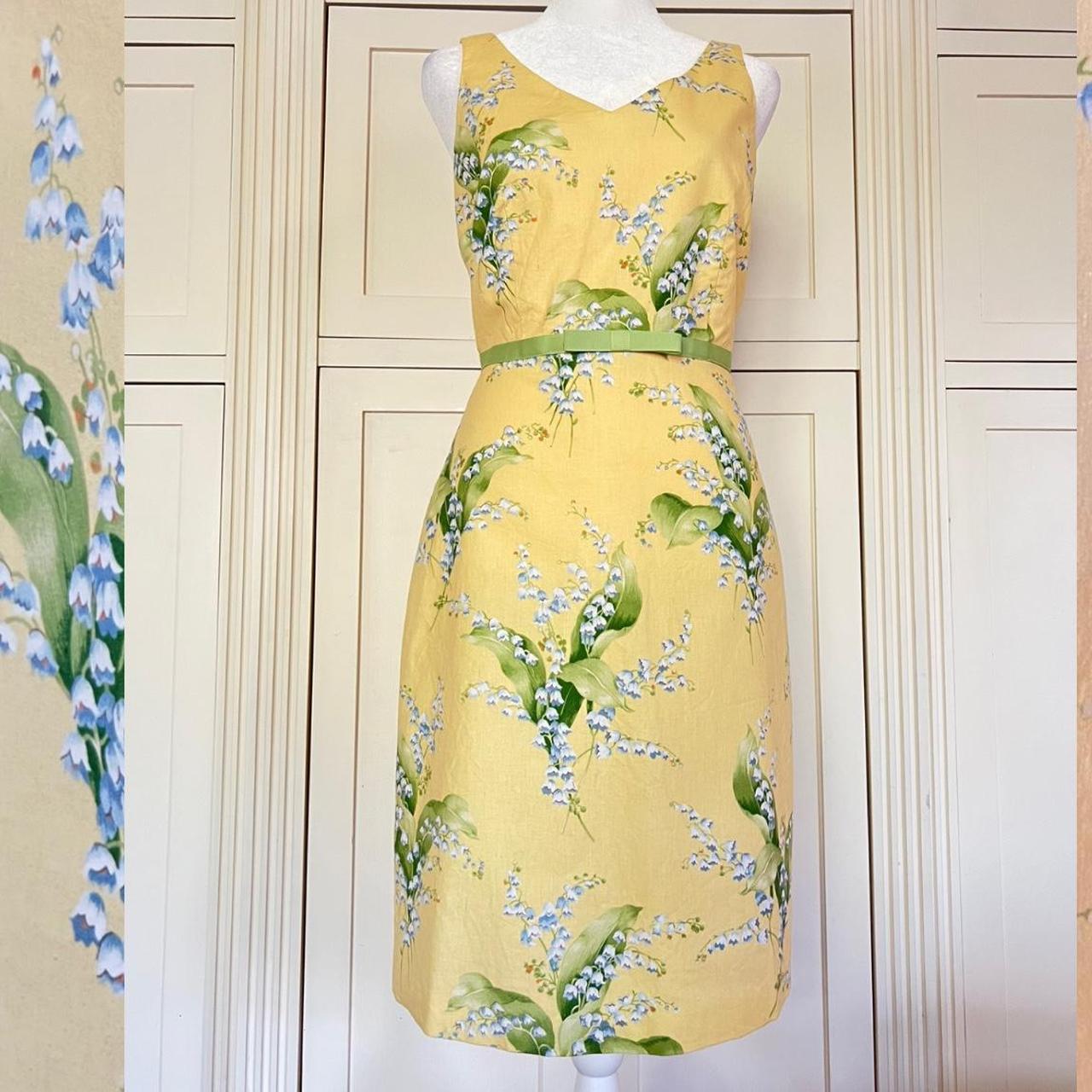 Vintage lily of the valley picnic dress in butter...